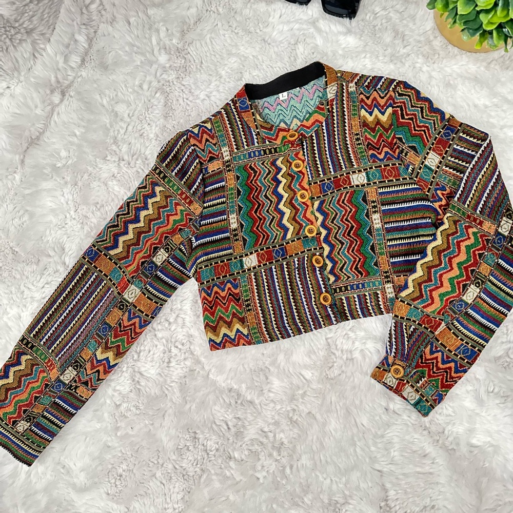 Colorful Geometric Patterned Jacket